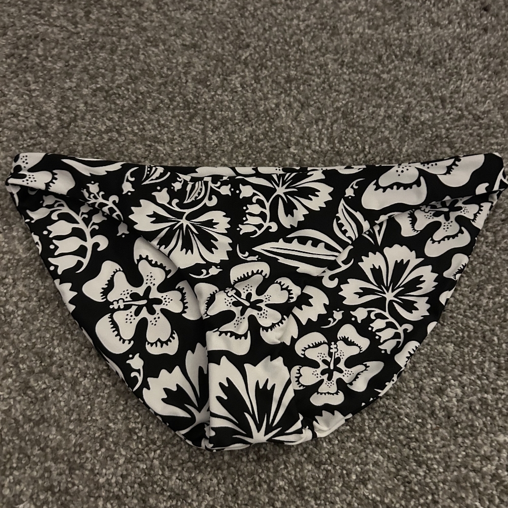 Mikoh Black and White Floral Bikini Bottom